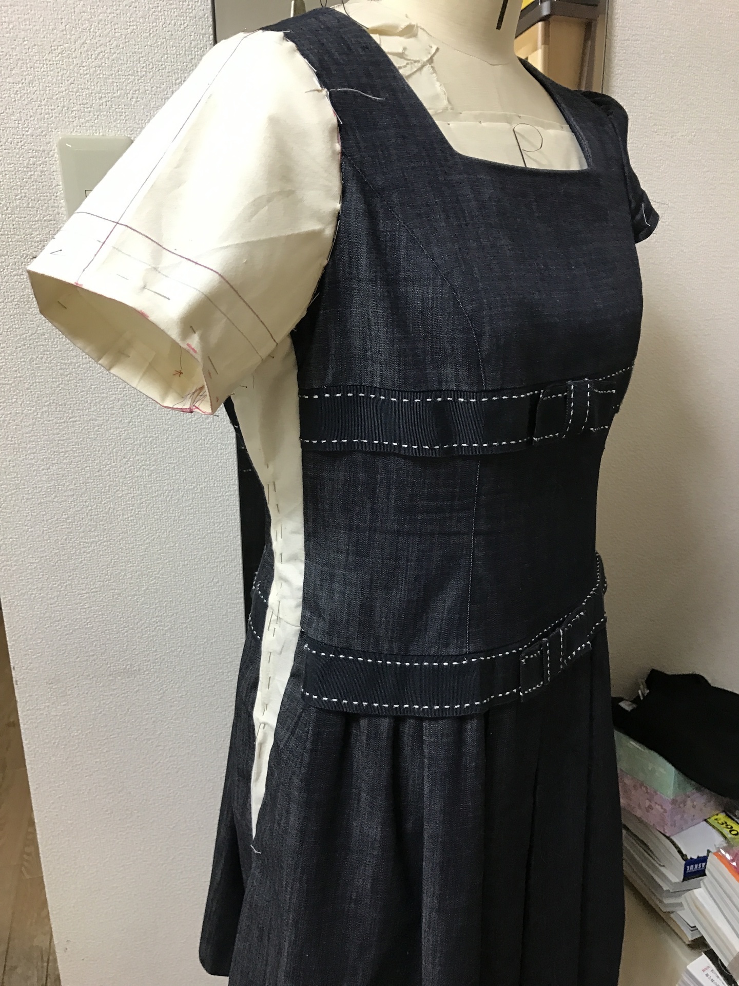 ワンピースをリメイクで昔の洋服が復活 サイズアップと袖の大きさを変えたら 福岡の服 着物 リメイク オーダーメイド ウェディングドレス